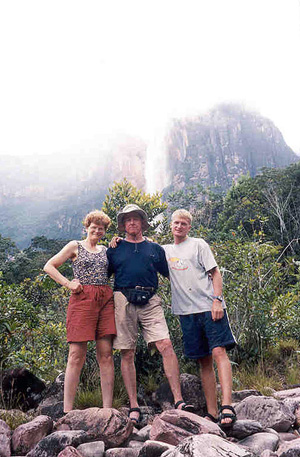 My parents and me in front of Angel Falls