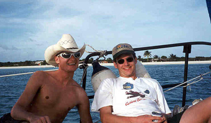 Mike and me chillin' on the sailboat