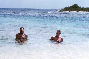 Jerome and I enjoying the warm Caribbean water