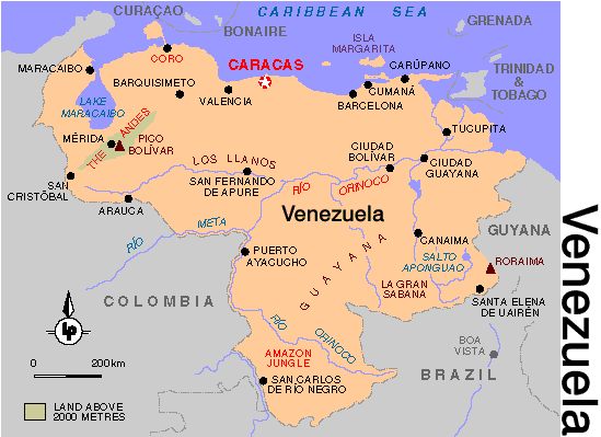 Map of Venezuela from Lonely Planet